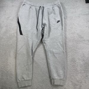 Nike Jogger Pants Mens XXL Grey Tech Fleece Knit Drawstring Pockets Comfort
